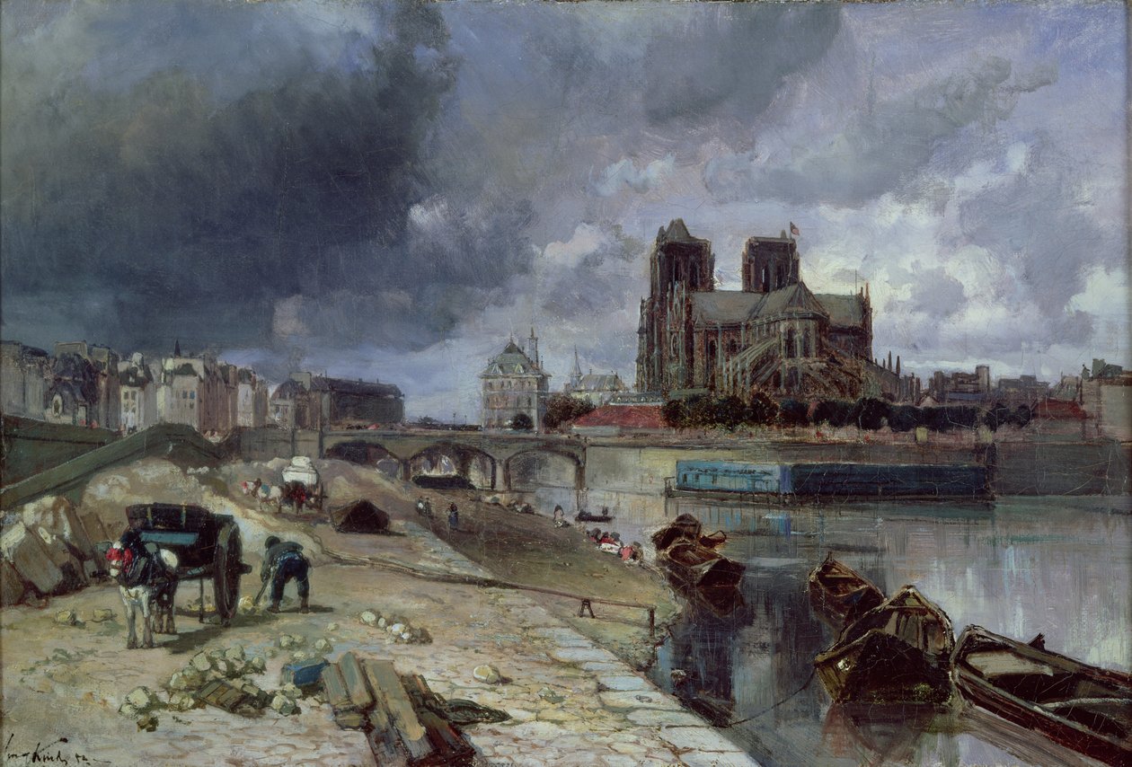 Nossa Senhora do Quai de la Tournelle, 1852 de Johan Barthold Jongkind