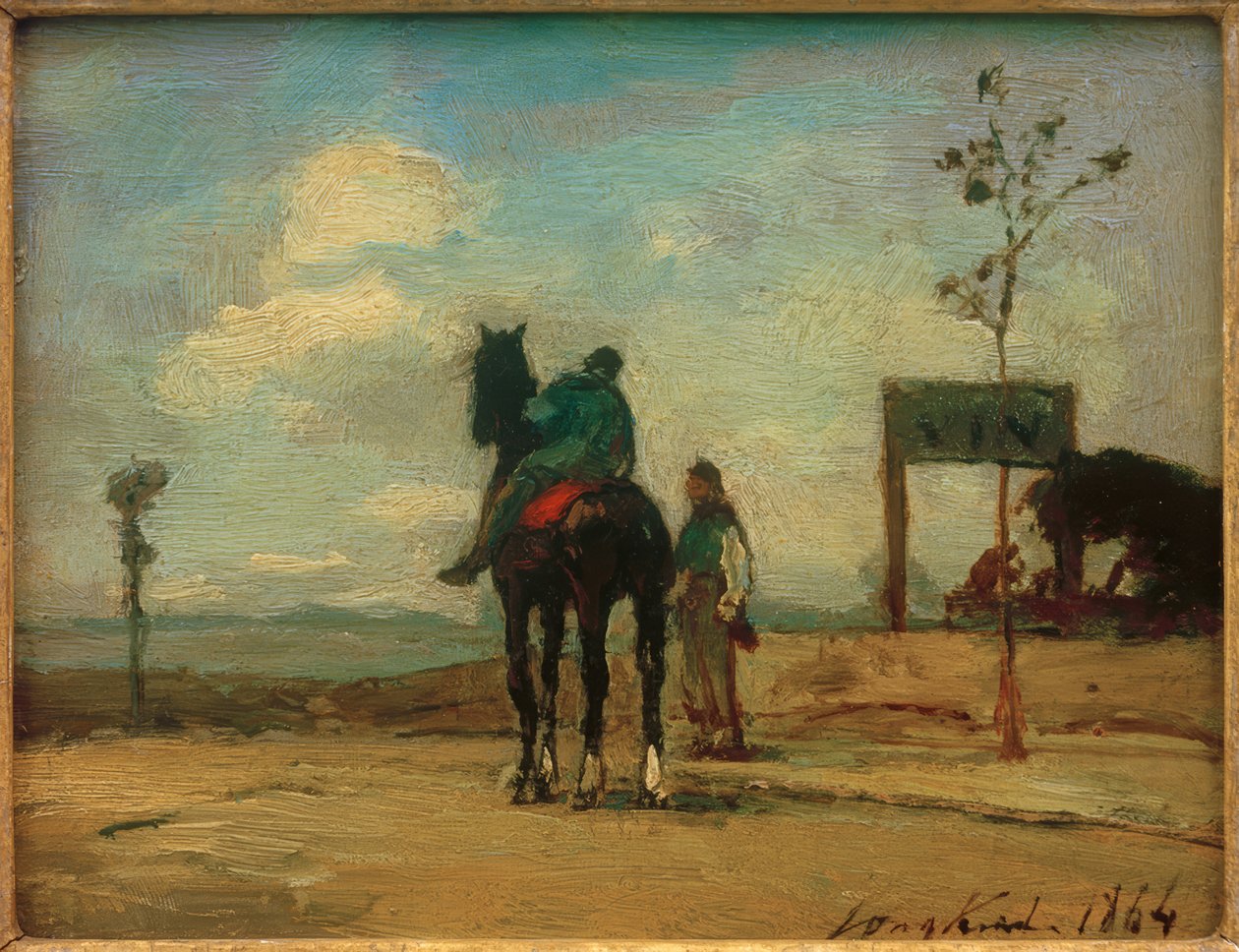 Cavaleiro e figura na paisagem de Johan Barthold Jongkind