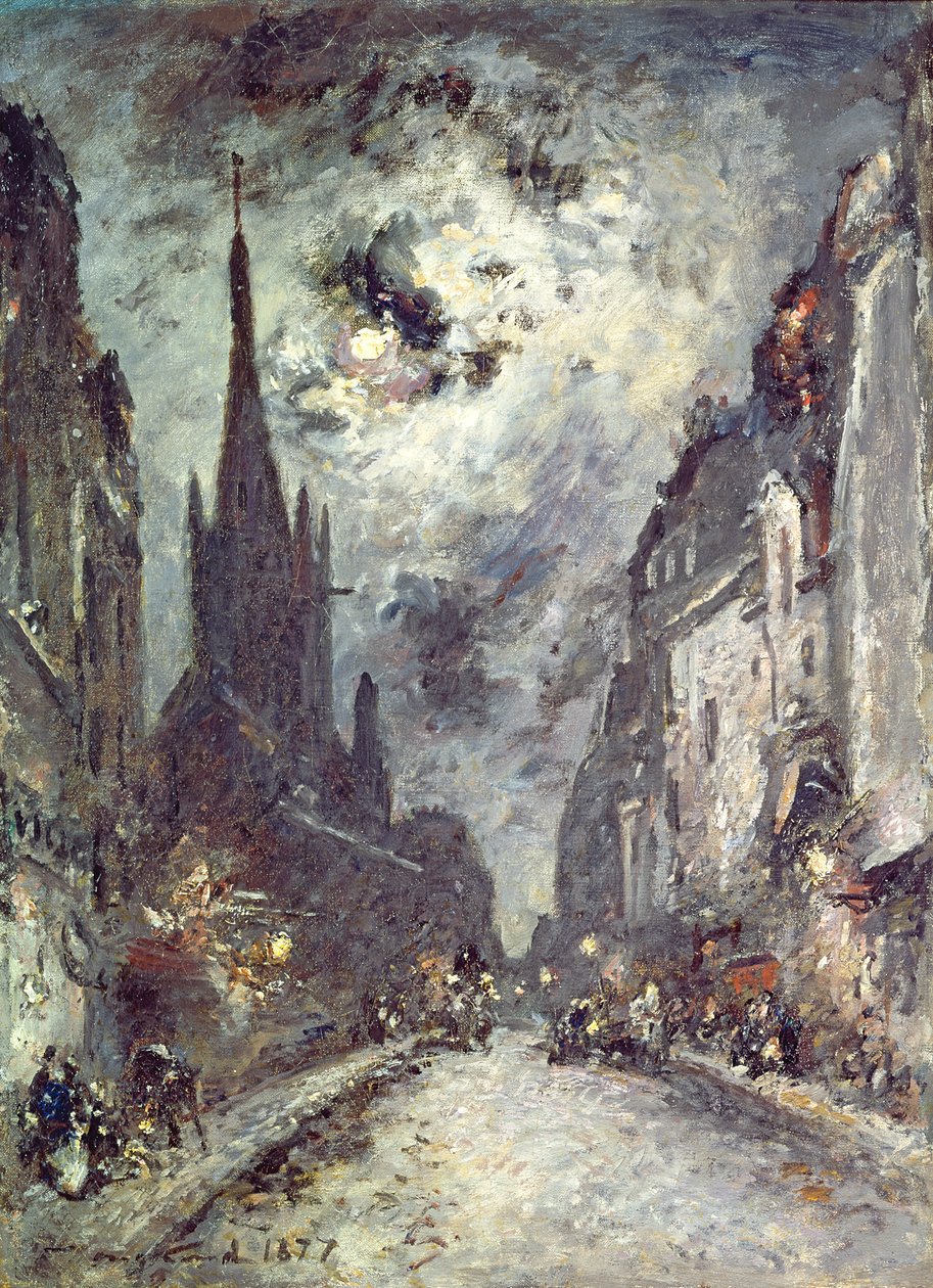 Rua Saint-Severin, 1877 de Johan Barthold Jongkind