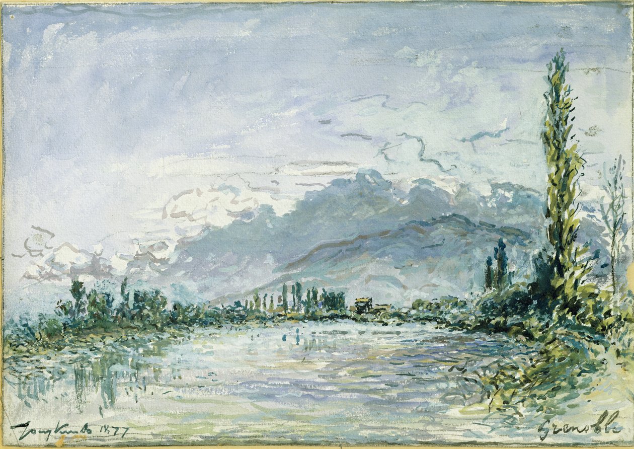 O rio Isere em Grenoble, 1877 de Johan Barthold Jongkind