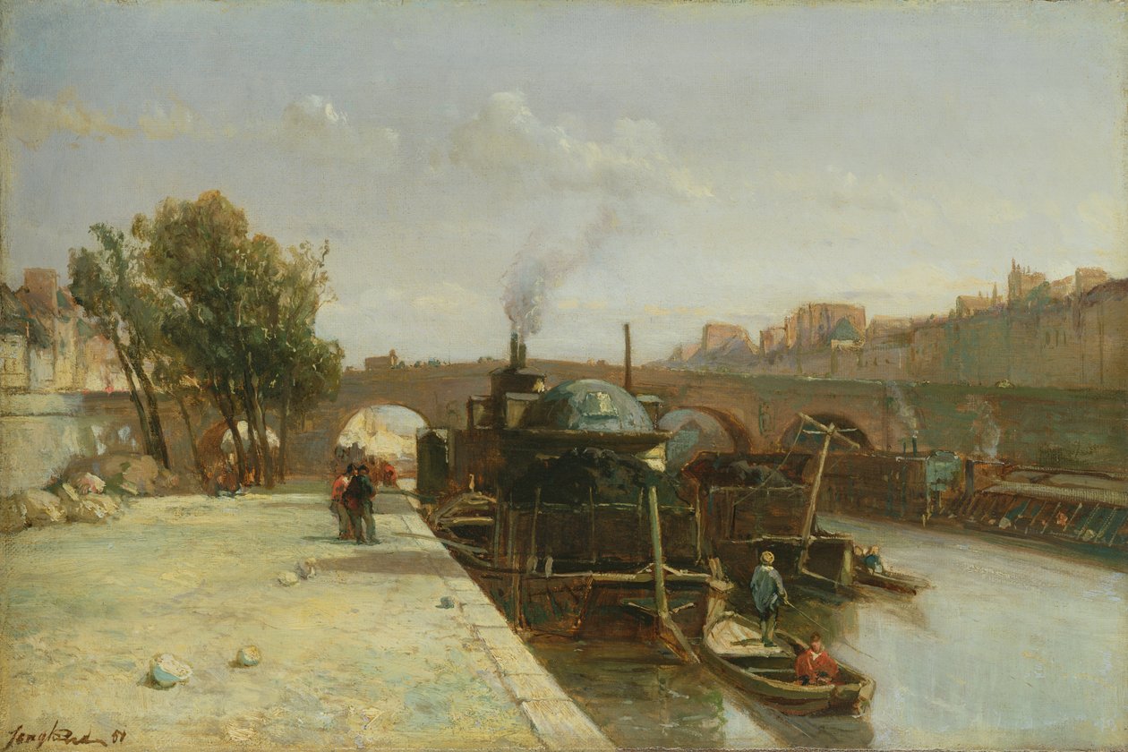 O Sena em Pont Marie, Paris, 1851 de Johan Barthold Jongkind