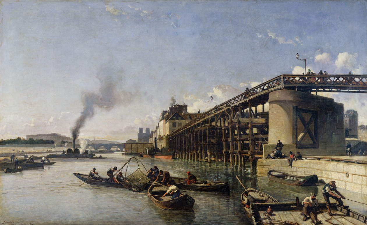 Vista de Paris, o Sena ou l&39;Estacade, 1853 de Johan Barthold Jongkind