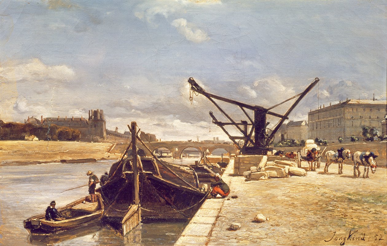 Vista, de, a, pont, real, paris de Johan Barthold Jongkind
