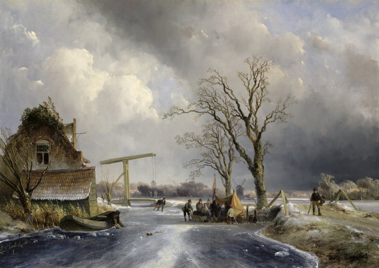 Cena de inverno, 1846 de Johan Barthold Jongkind