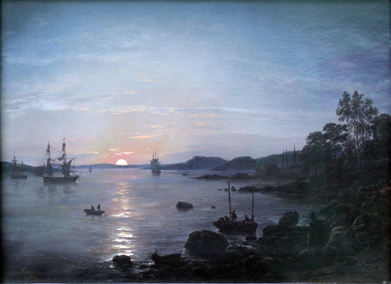Fiorde perto de Holmestrand de Johan Christian Dahl