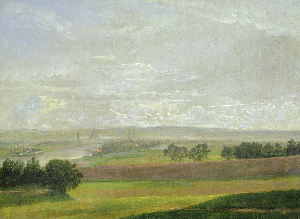 O Vale do Elba, perto de Dresden de Johan Christian Dahl