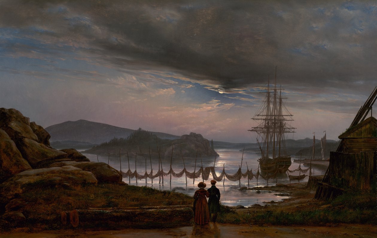 Vista de Vaekero perto de Christiania de Johan Christian Dahl
