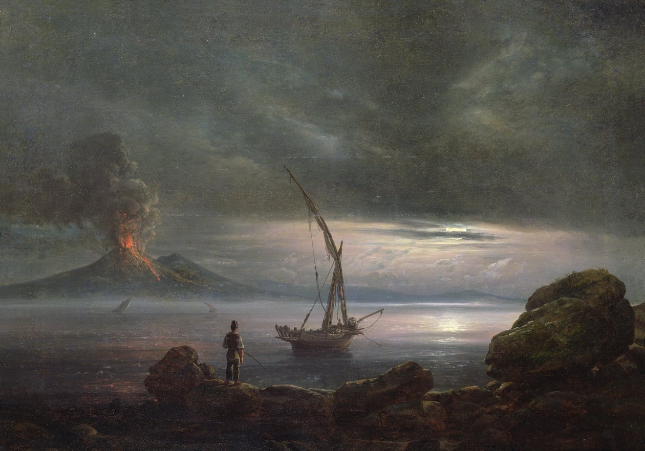 Vulcão na noite, Sicília de Johan Christian Dahl