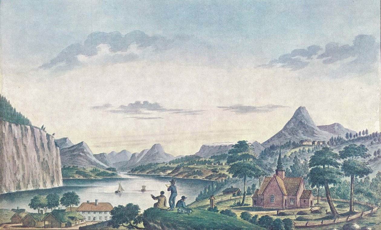 Vista, de, Stranda, direção, Tafjord - Norddalsfjord de Johan F. L. Dreier