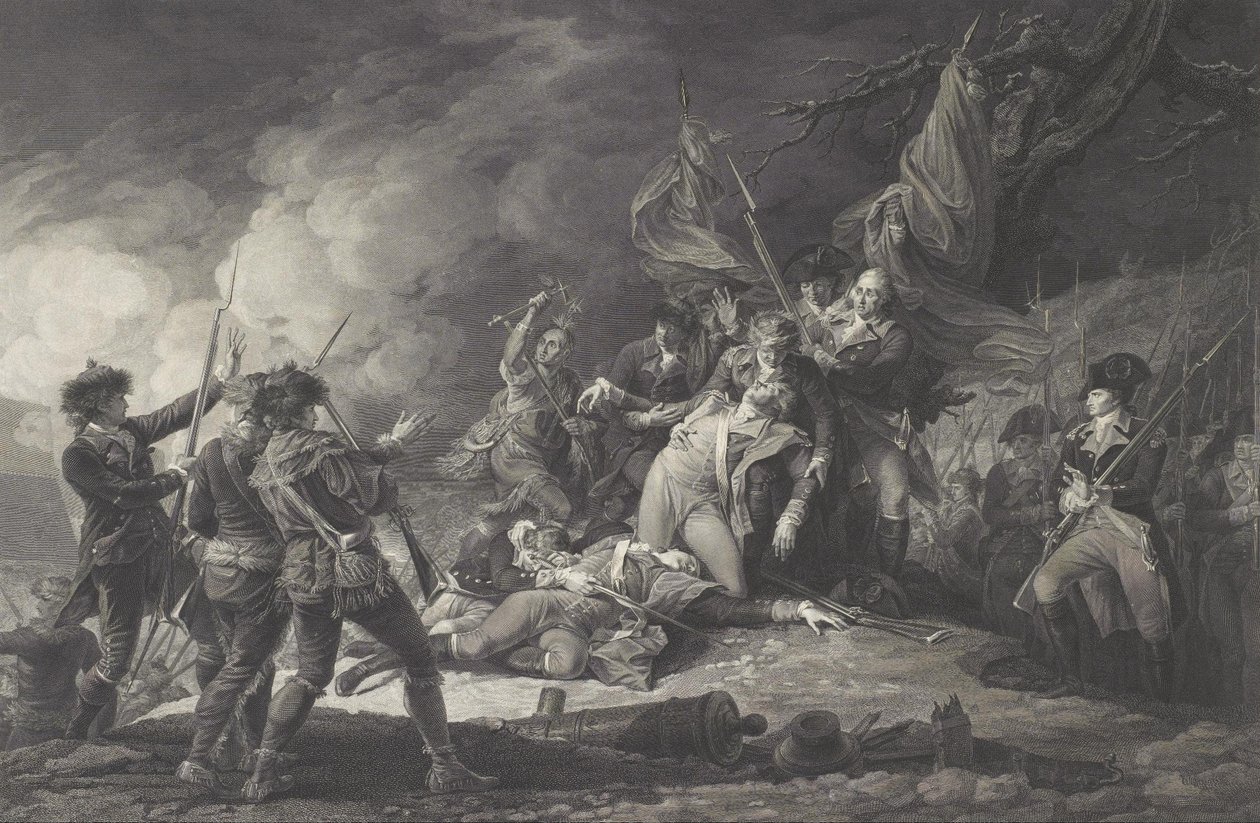 A morte do general Montgomery, no ataque de Quebec, dezembro de 1775 de Johan Frederik Clemens
