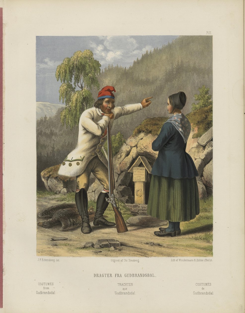 Trajes nacionais noruegueses selecionados de Johan Fredrik Eckersberg