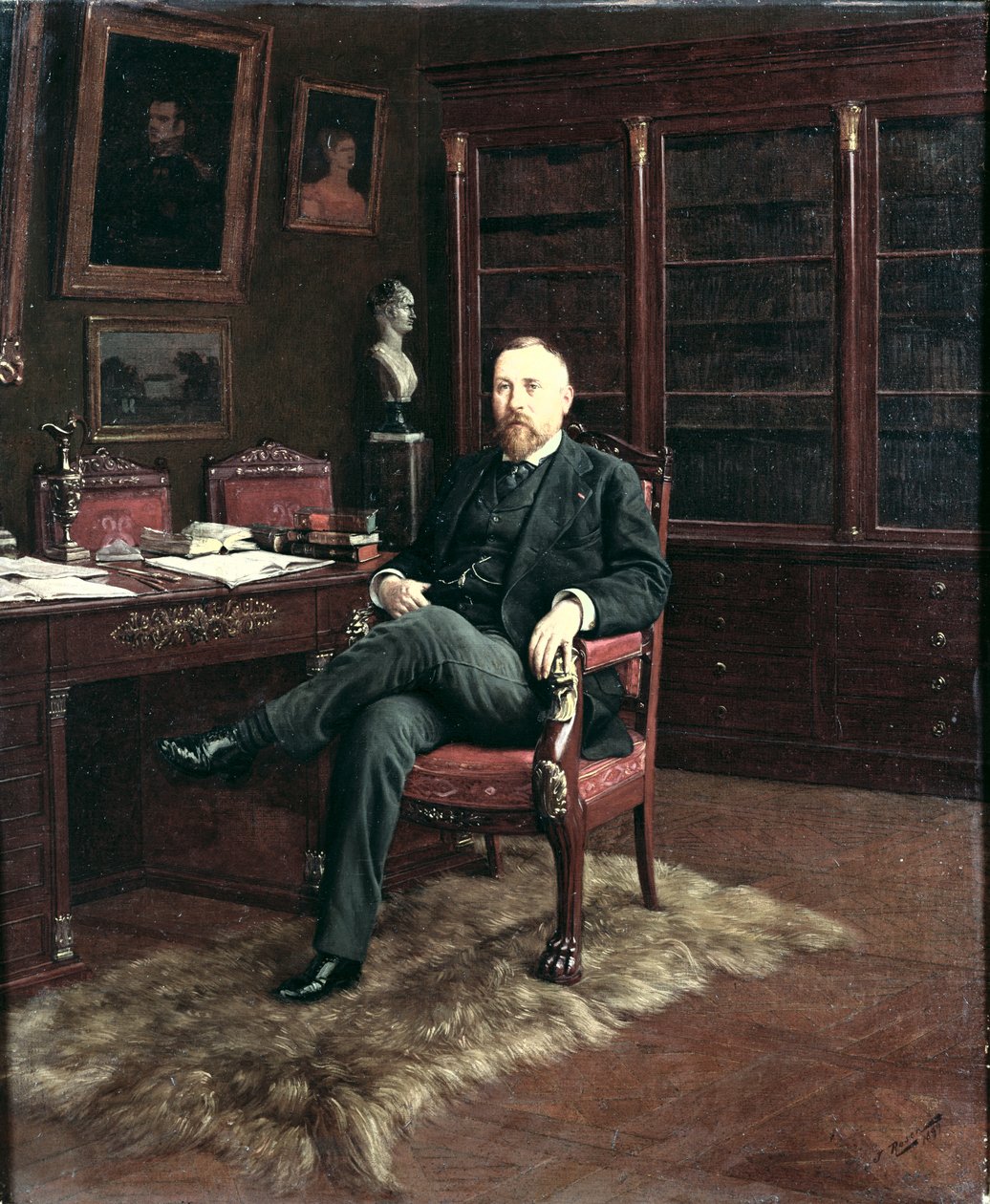 Retrato de Paul Marmottan (1856-1932) em seu estudo, 1899 de Georg Rosen