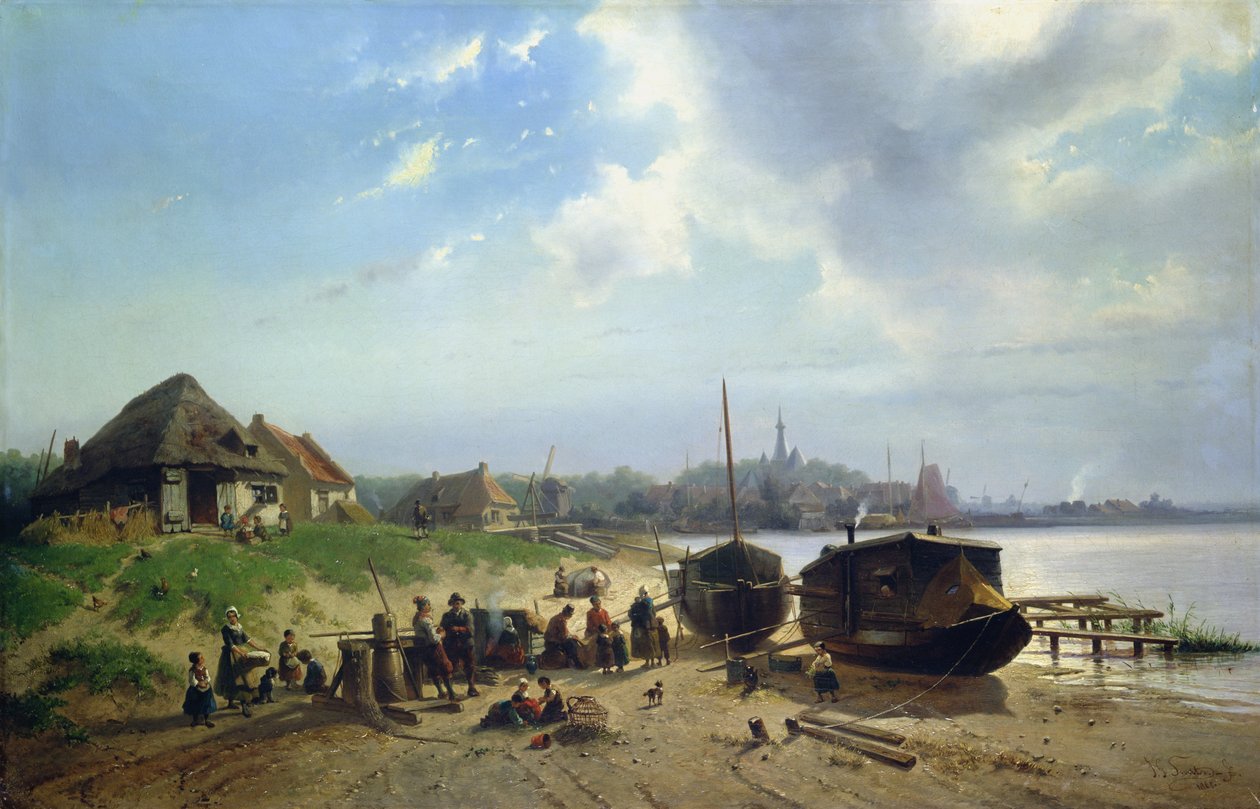 Vista da costa holandesa de Johan Gerard Smits