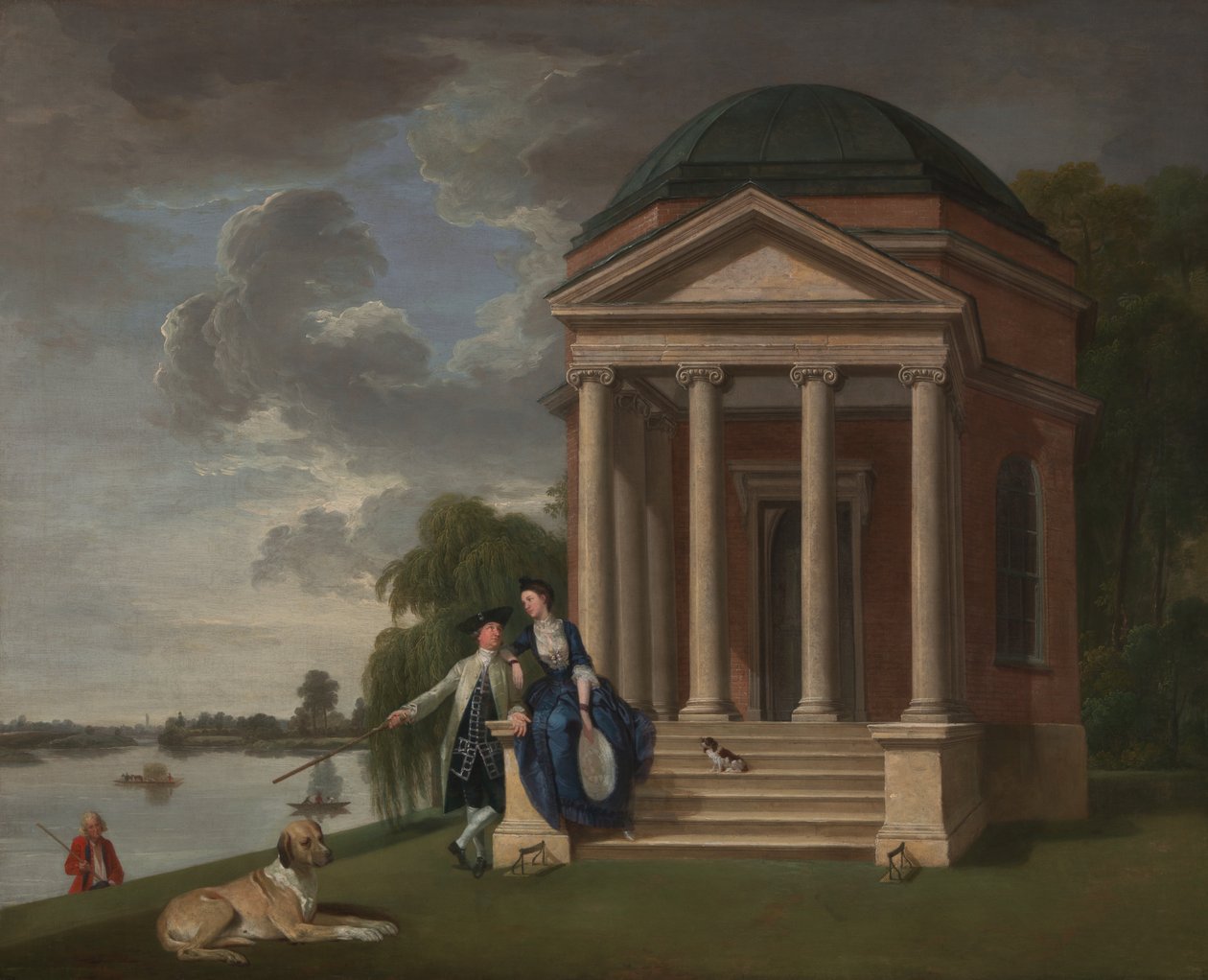 David Garrick e sua esposa pelo seu templo para Shakespeare, Hampton de Johan Joseph Zoffany