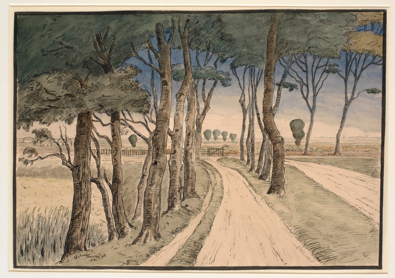 Mark Paisagem. Em primeiro plano uma estrada com árvores de Johan Rohde