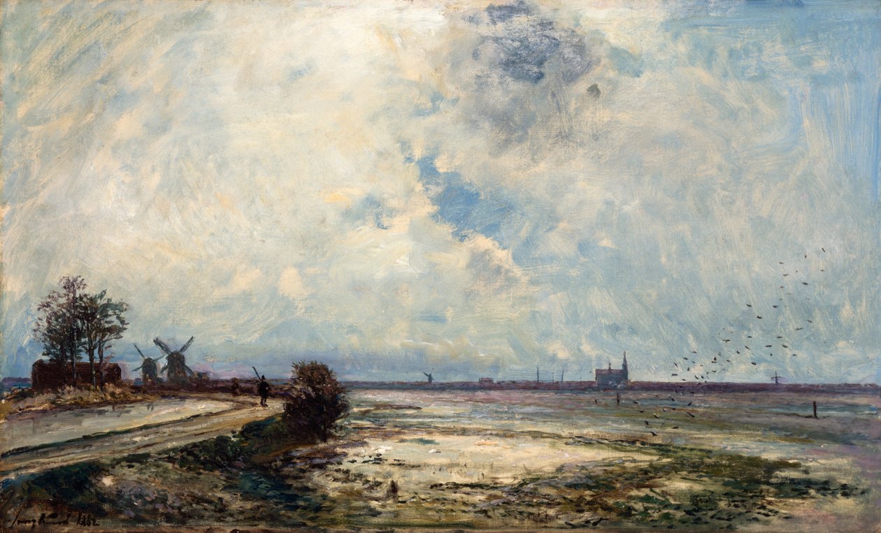 Paisagem holandesa, 1862 de Johan Barthold Jongkind