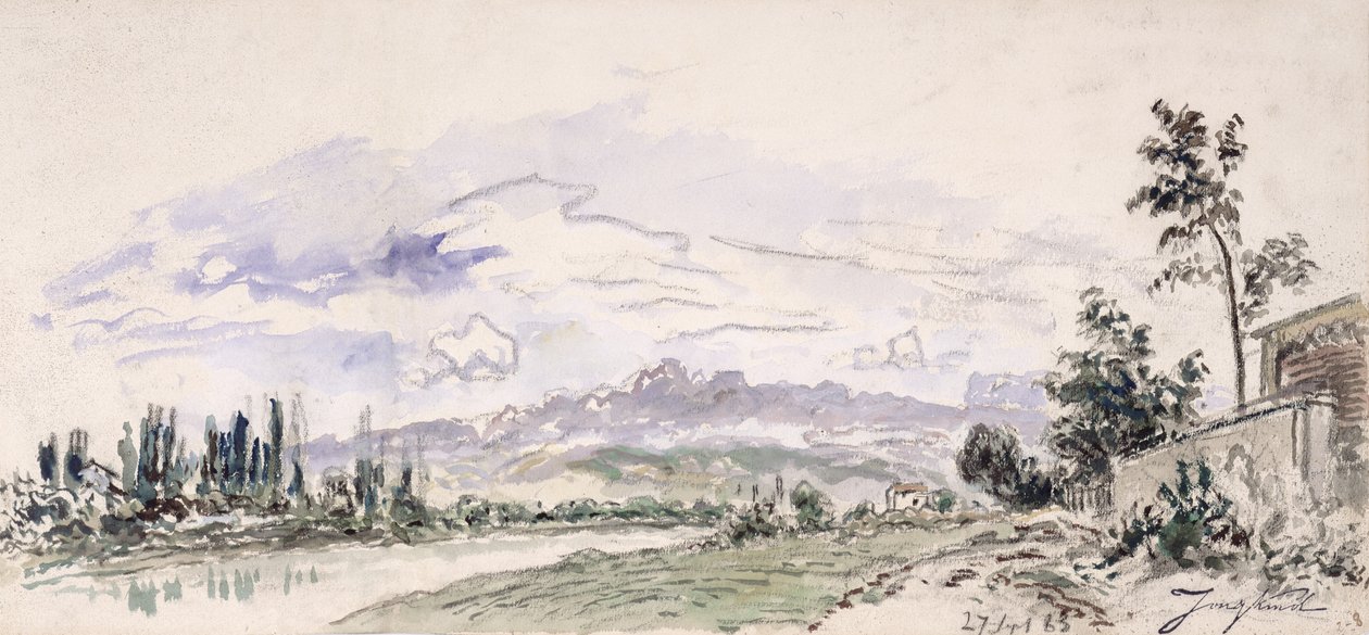 Os bancos do Isere, 27 de setembro de 1863 de Johan Barthold Jongkind