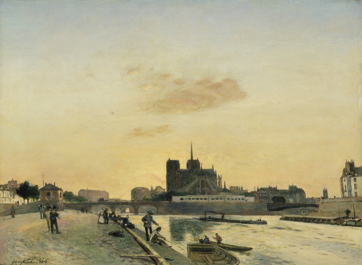 Vista, de, notre dame, paris, 1864 de Johan Barthold Jongkind