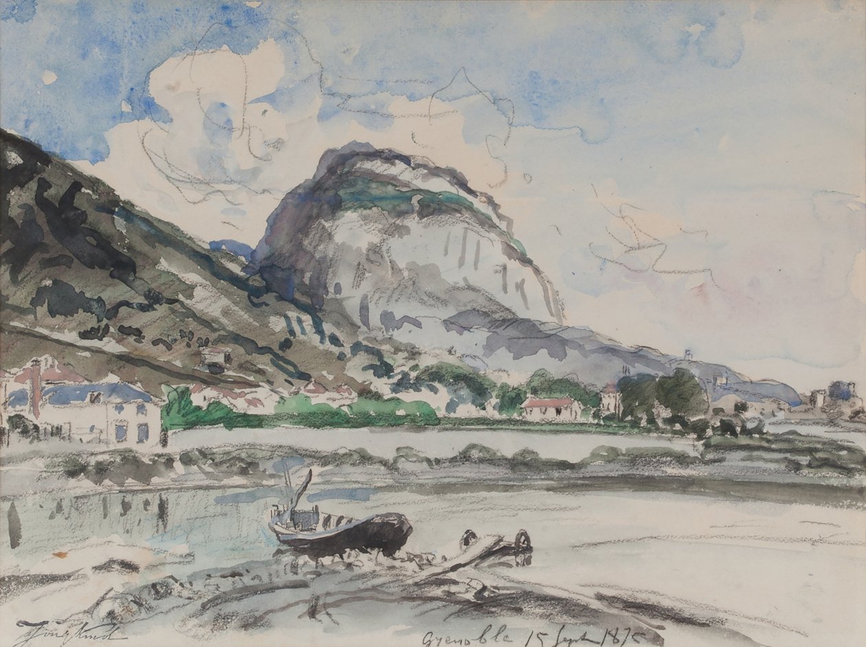 Saint-Eynard visto da Île Verte 1875 (Aguarela sobre papel) de Johan Barthold Jongkind