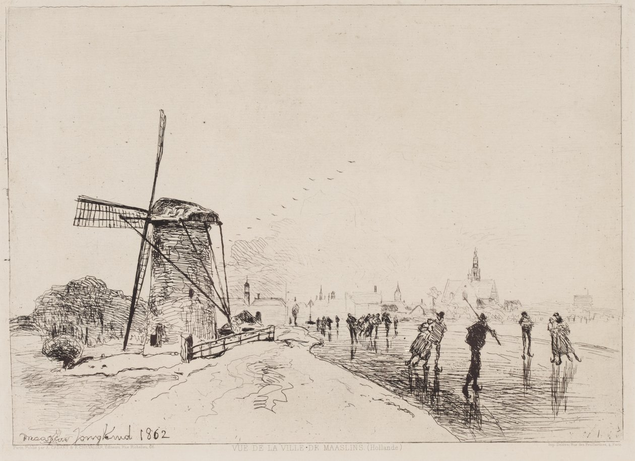 Vista da cidade de Maaslins de Johan Barthold Jongkind