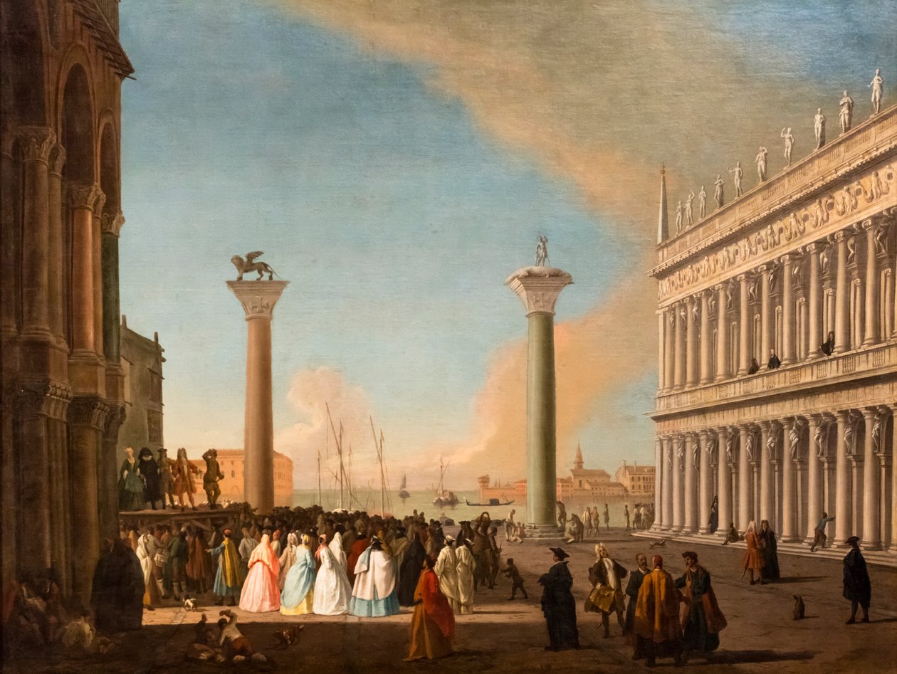 Vista da Piazzetta, Veneza, ca. 1730-35 (óleo sobre tela) de Johan Anton Richter