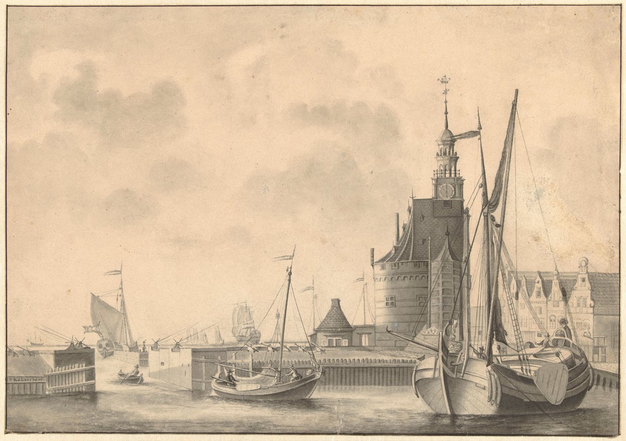 O porto de Hoorn de Johan Antonie Kaldenbach