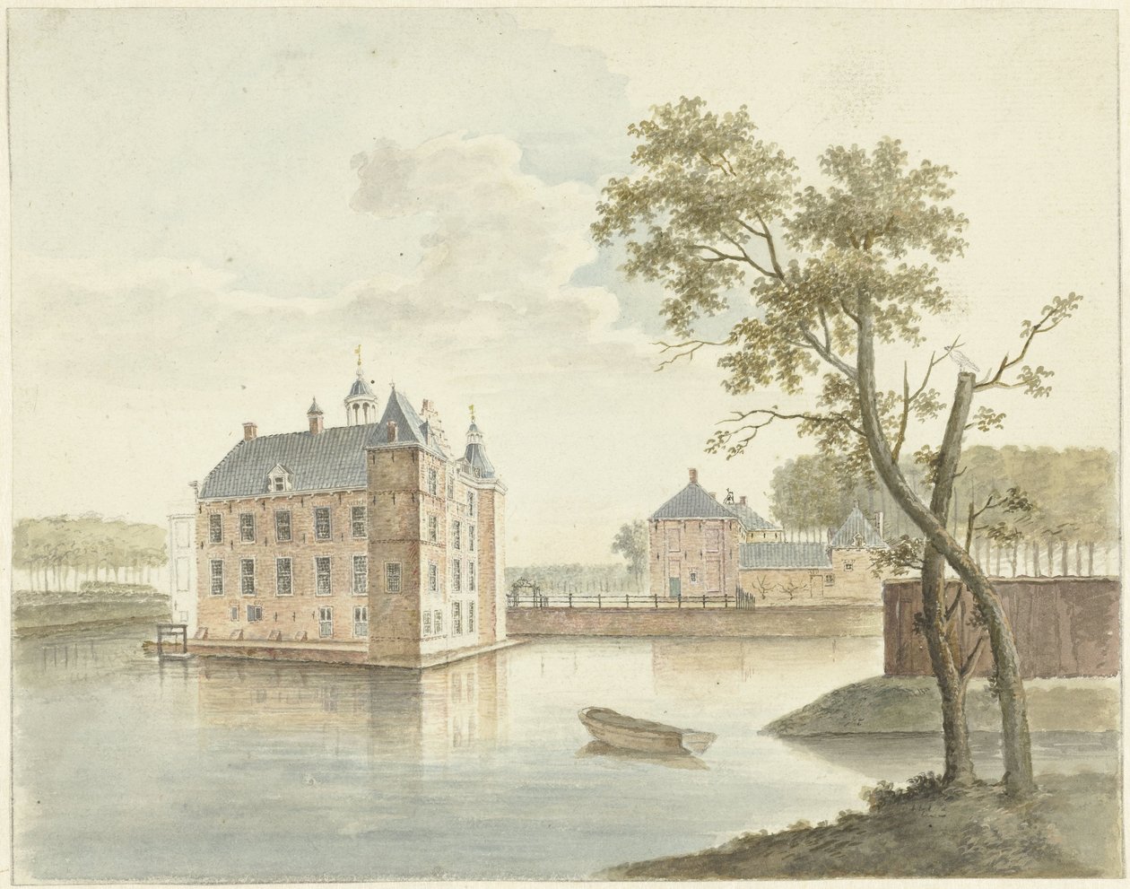 Vista do castelo desconhecido de Johan Antonie Kaldenbach