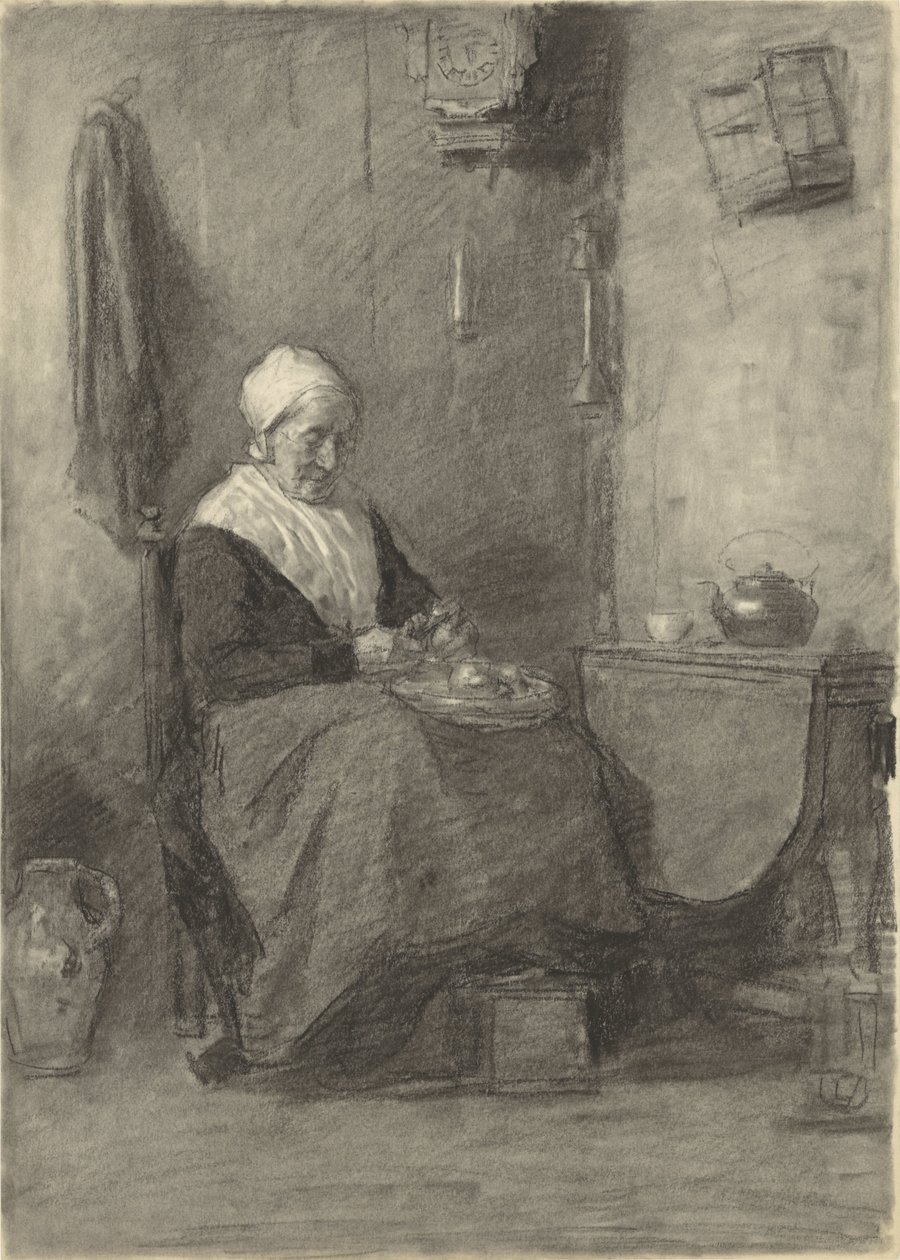 Mulher agricultora no interior de Johan Antonie de Jonge
