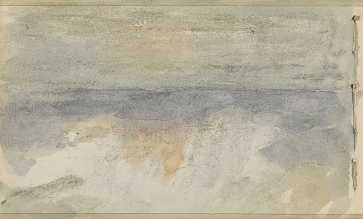Paisagem marítima com pôr-do-sol de Johan Antonie de Jonge