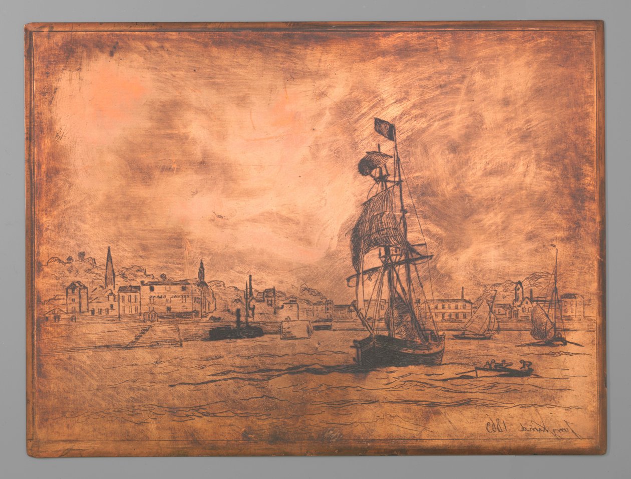 Porto de Honfleur de Johan Barthold Jongkind (signed by artist)