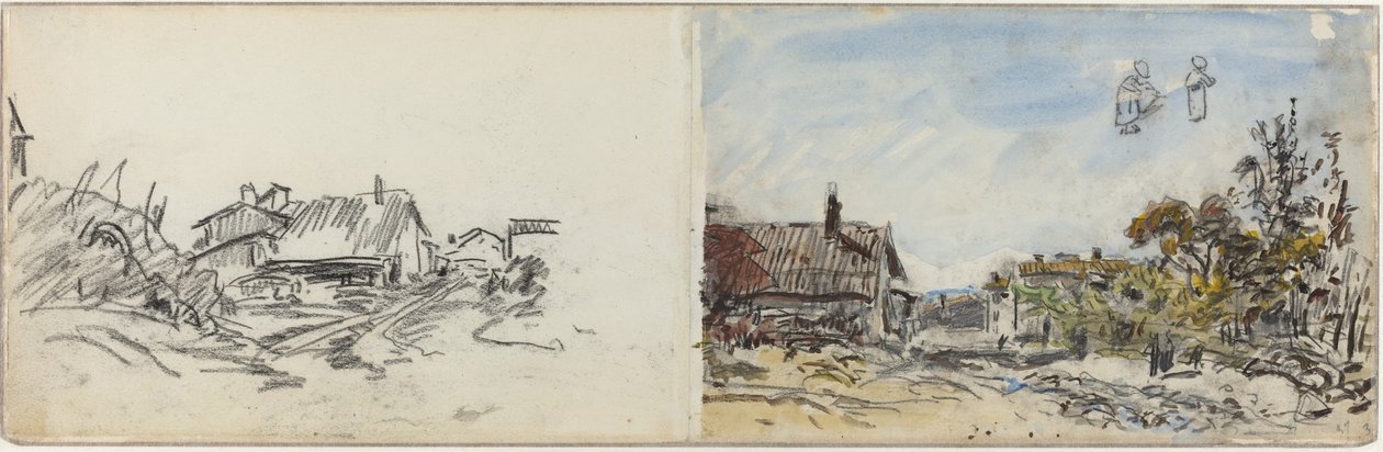 Uma aldeia perto de Brezins de Johan Barthold Jongkind