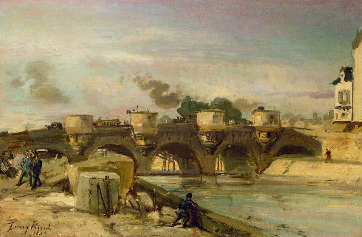 Fogo na nova ponte, 1853 de Johan Barthold Jongkind