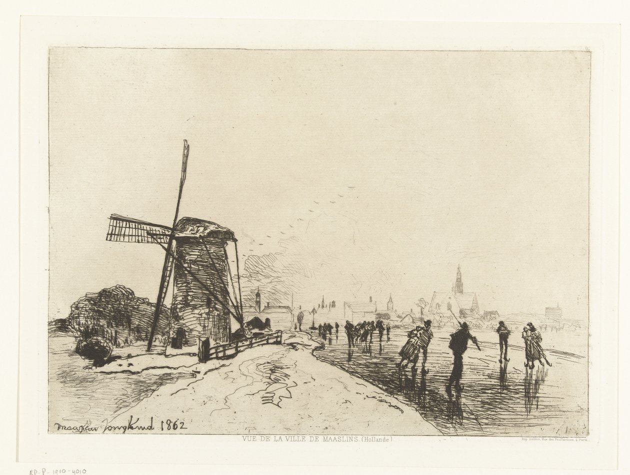 Vista de Maassluis
Vue de la ville de Maaslins (Hollande) (título da série) de Johan Barthold Jongkind