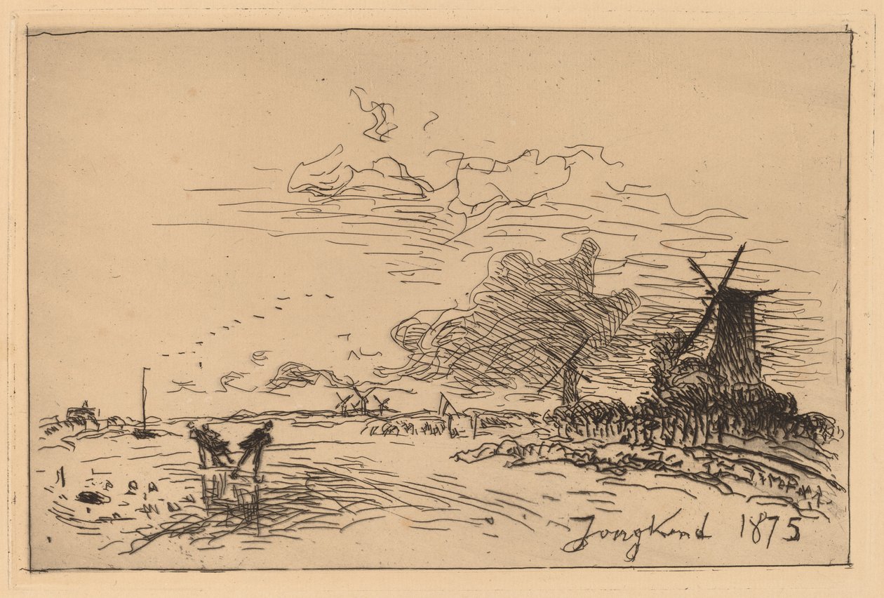 Holland Canal, perto de Rotterdam (Canal de Hollande, pres de Rotterdam (Hiver)) de Johan Barthold Jongkind