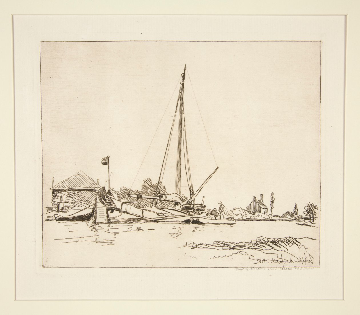 La Barque amar?e (O Barco Amarrado) de Johan Barthold Jongkind