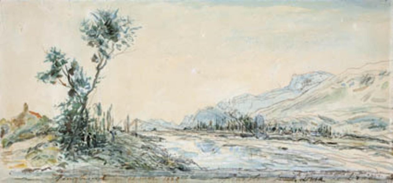 Paisagem pelo rio Le Drac perto de Grenoble de Johan Barthold Jongkind