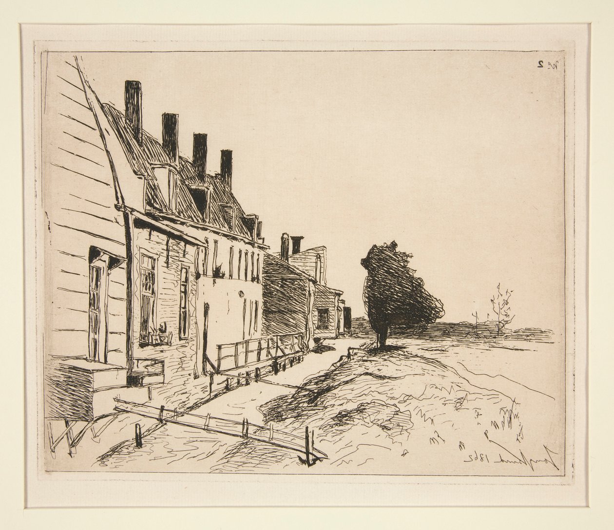 Les Maisons au Bord du Canal (Casas ao lado do Canal) de Johan Barthold Jongkind