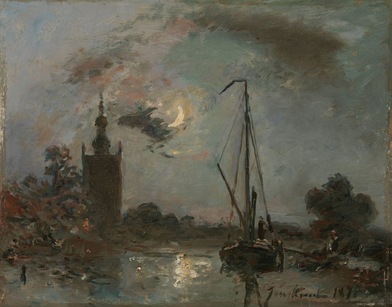 Overschie à luz da lua de Johan Barthold Jongkind