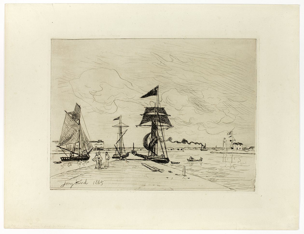Cais no Porto de Honfleur de Johan Barthold Jongkind