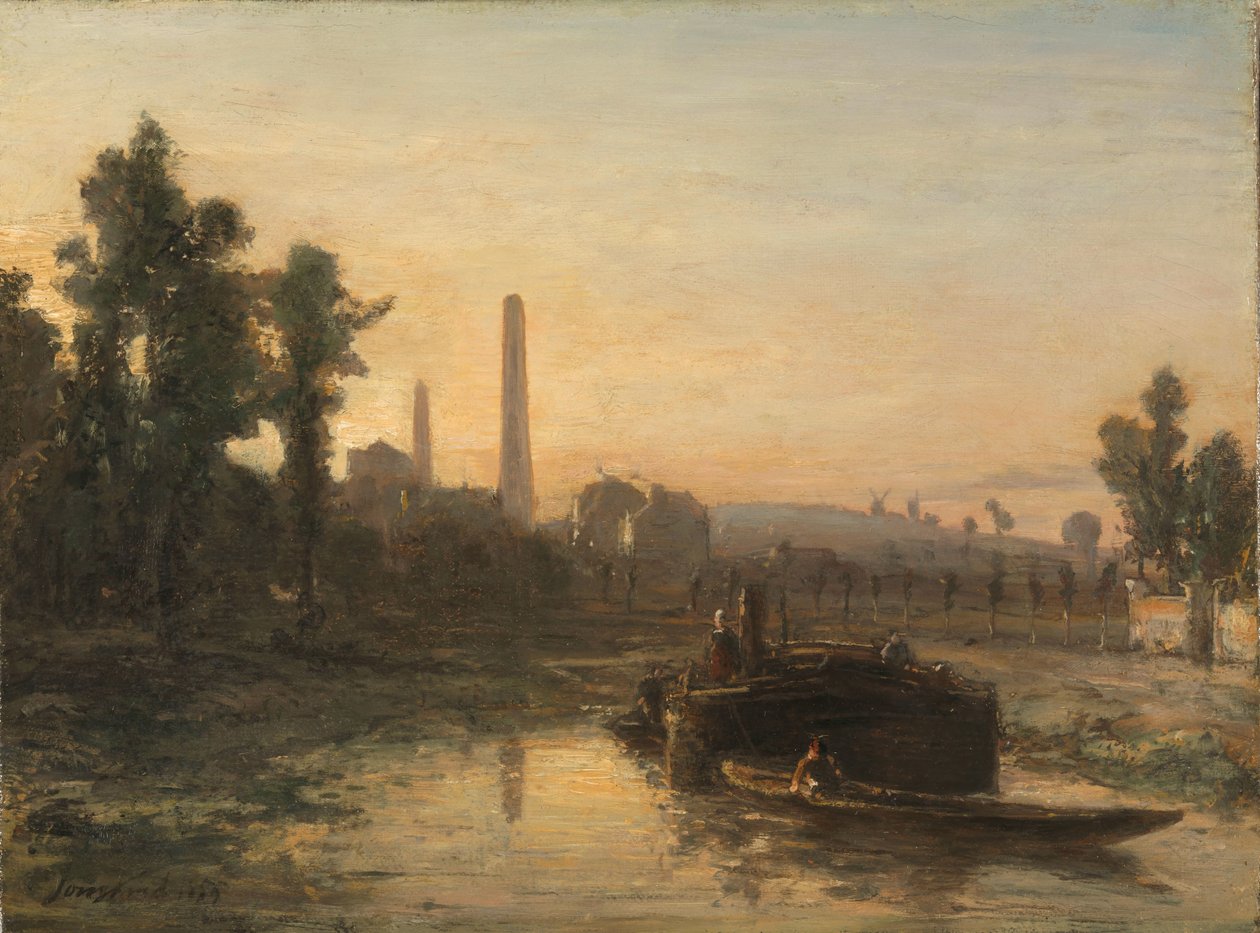 River View na França, possivelmente perto de Pontoise de Johan Barthold Jongkind