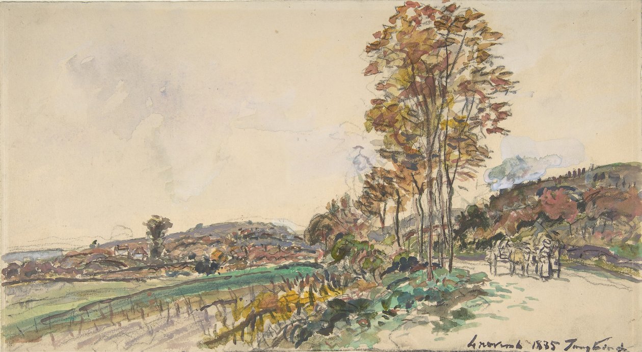 Estrada perto de La Côte-Saint-André, 1885. de Johan Barthold Jongkind
