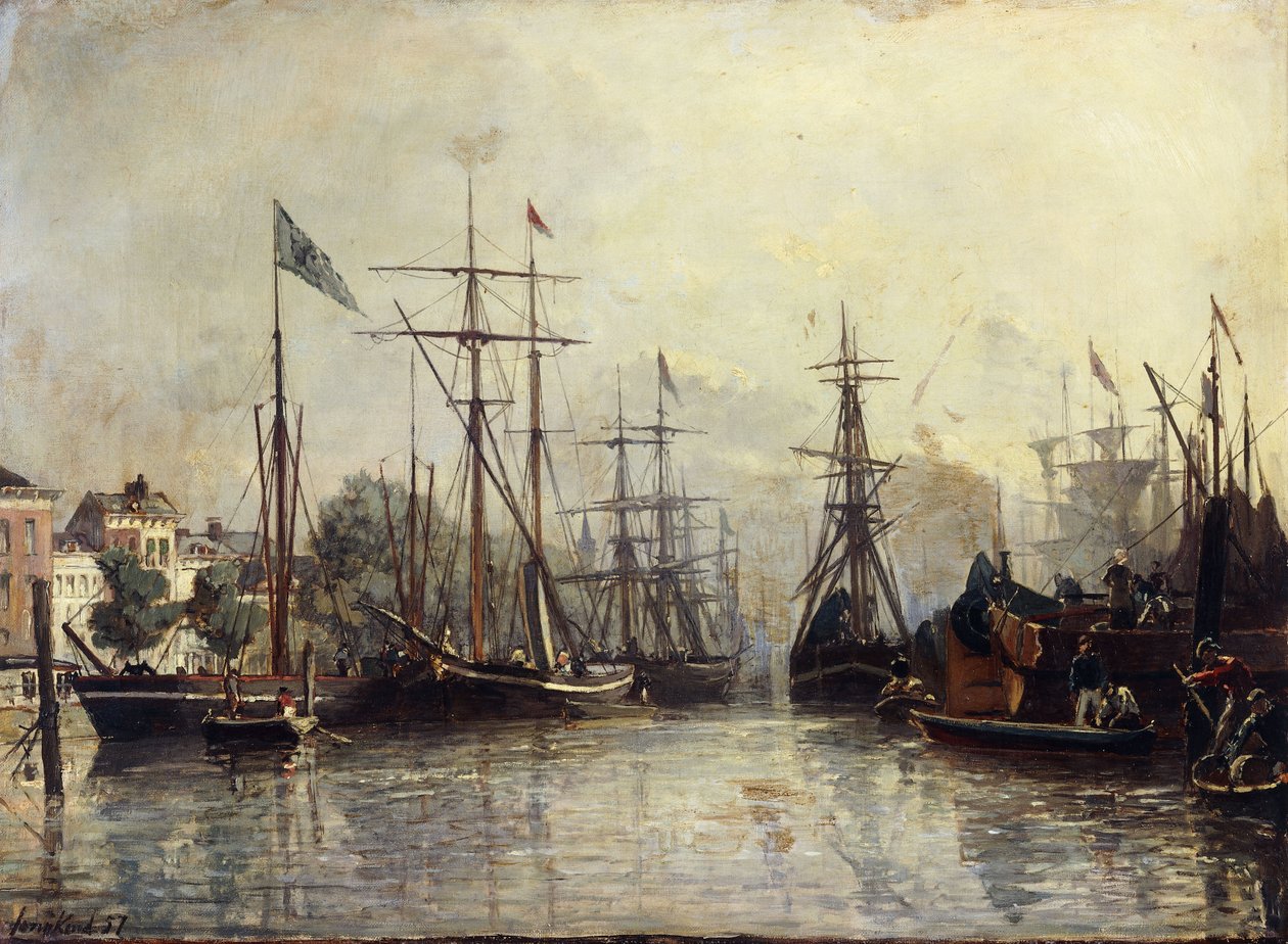 Porto de Roterdã, 1857 de Johan Barthold Jongkind