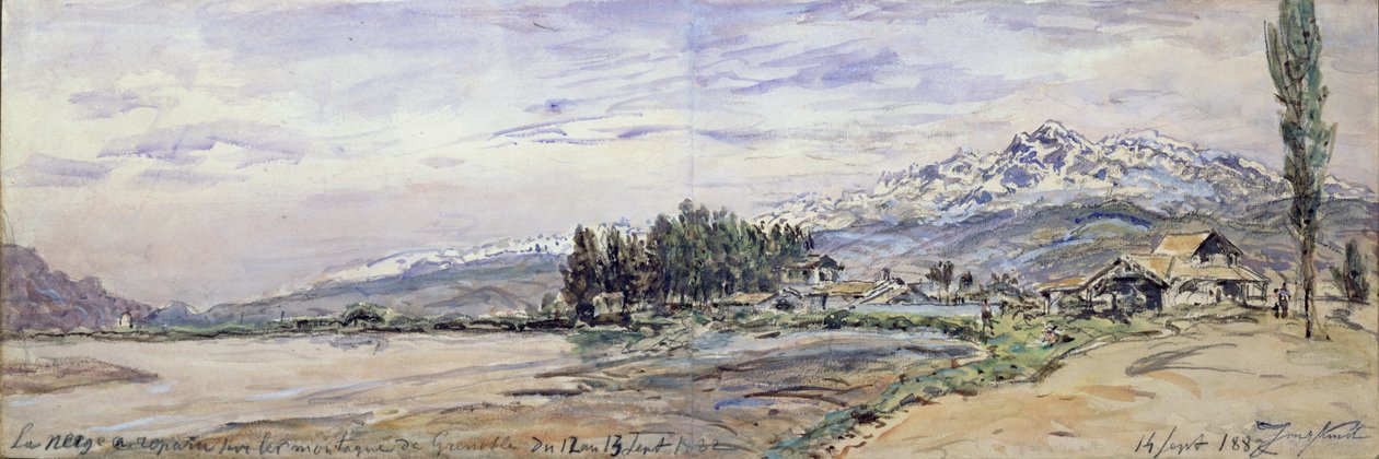Neve nas montanhas de Grenoble, 12 e 13 de setembro de 1882 (guache) de Johan Barthold Jongkind