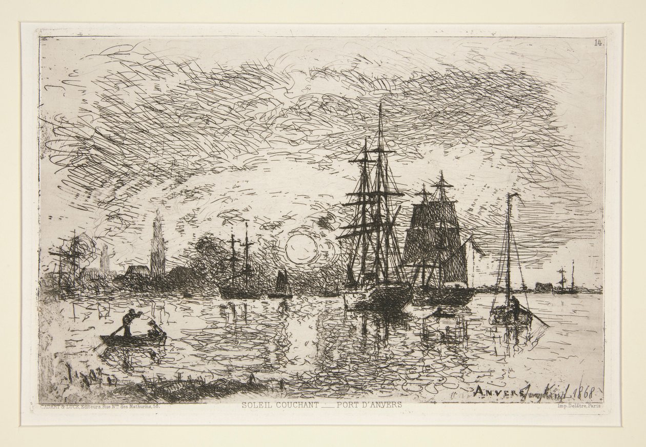 Pôr do Sol - Porto d de Johan Barthold Jongkind