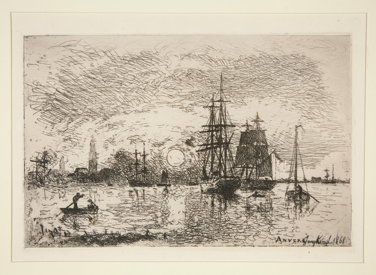 Pôr do Sol - Porto d de Johan Barthold Jongkind