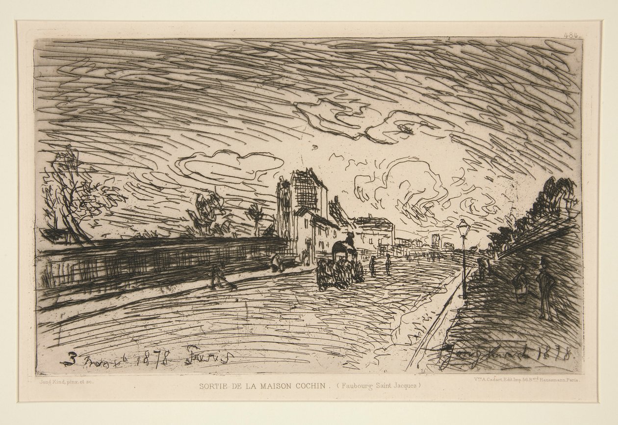 Saída da Casa de Cochim (Faubourg Saint-Jacques) de Johan Barthold Jongkind