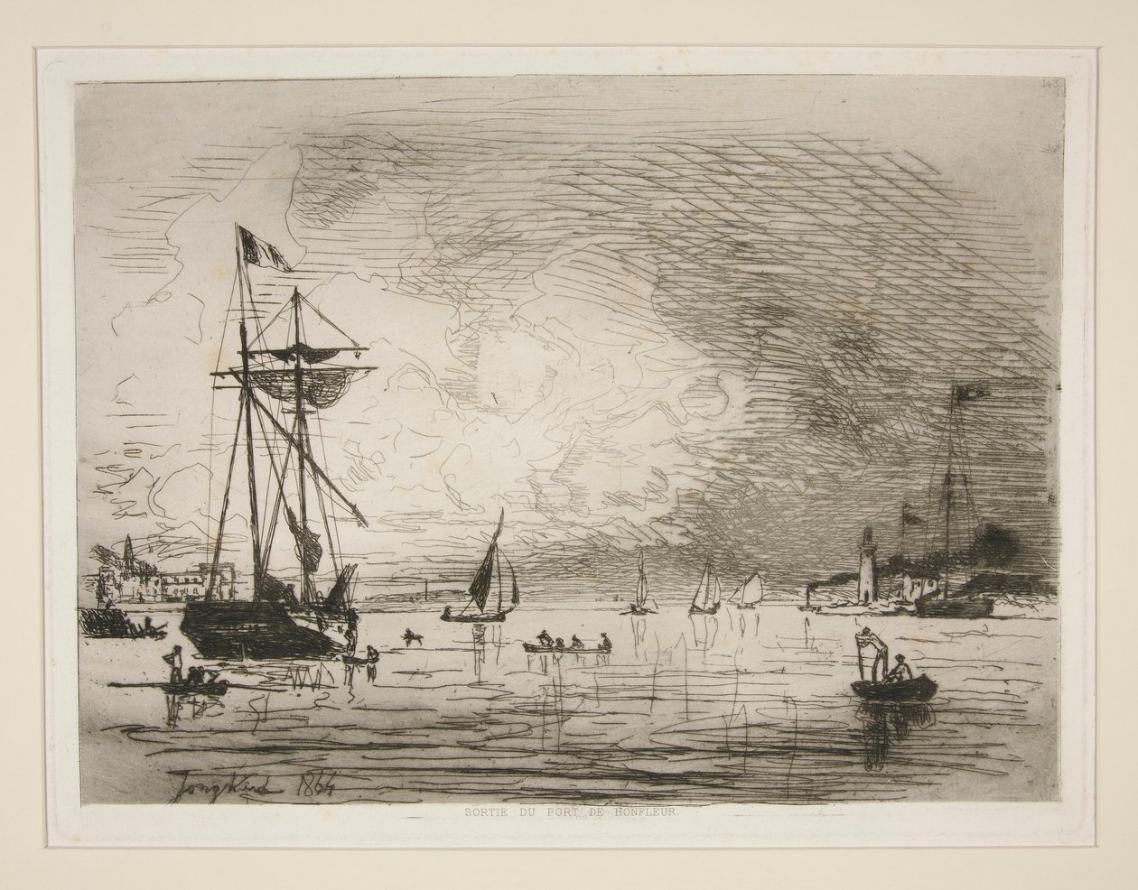 Sortie du Port de Honfleur (Saída do Porto de Honfleur) de Johan Barthold Jongkind