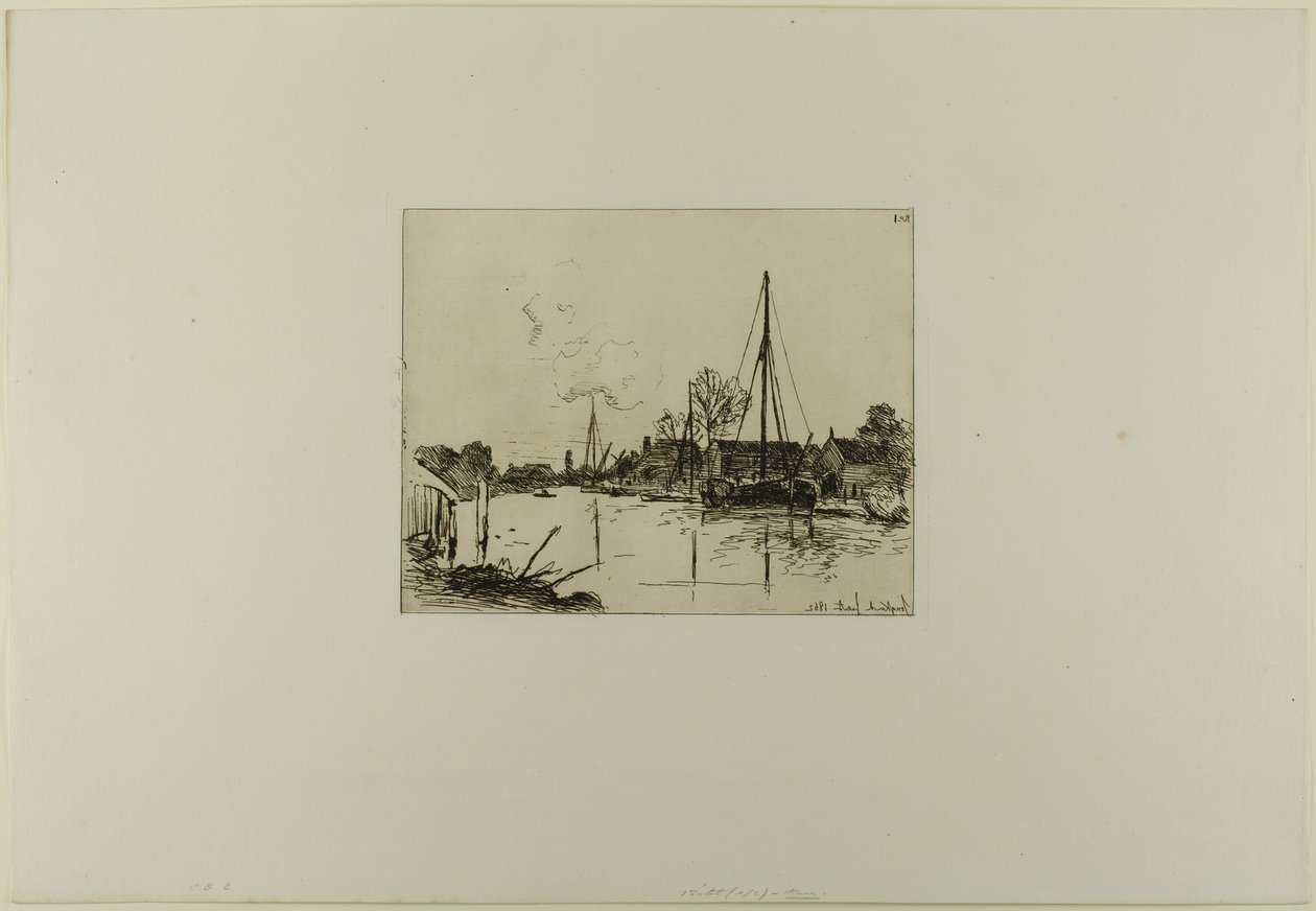 O Canal, de Livro de seis gravuras, vistas da Holanda de Johan Barthold Jongkind