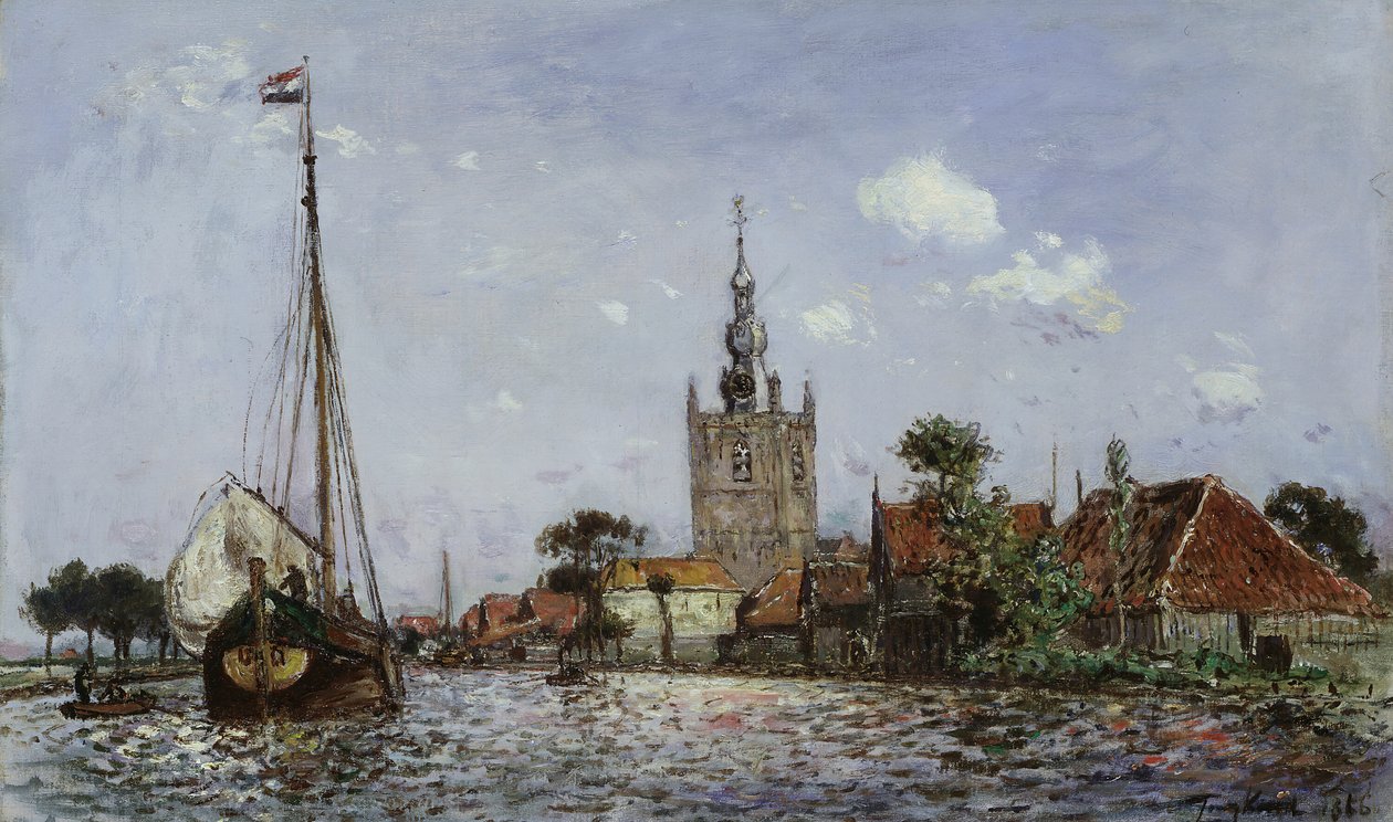 A Igreja de Overschie, 1866. de Johan Barthold Jongkind