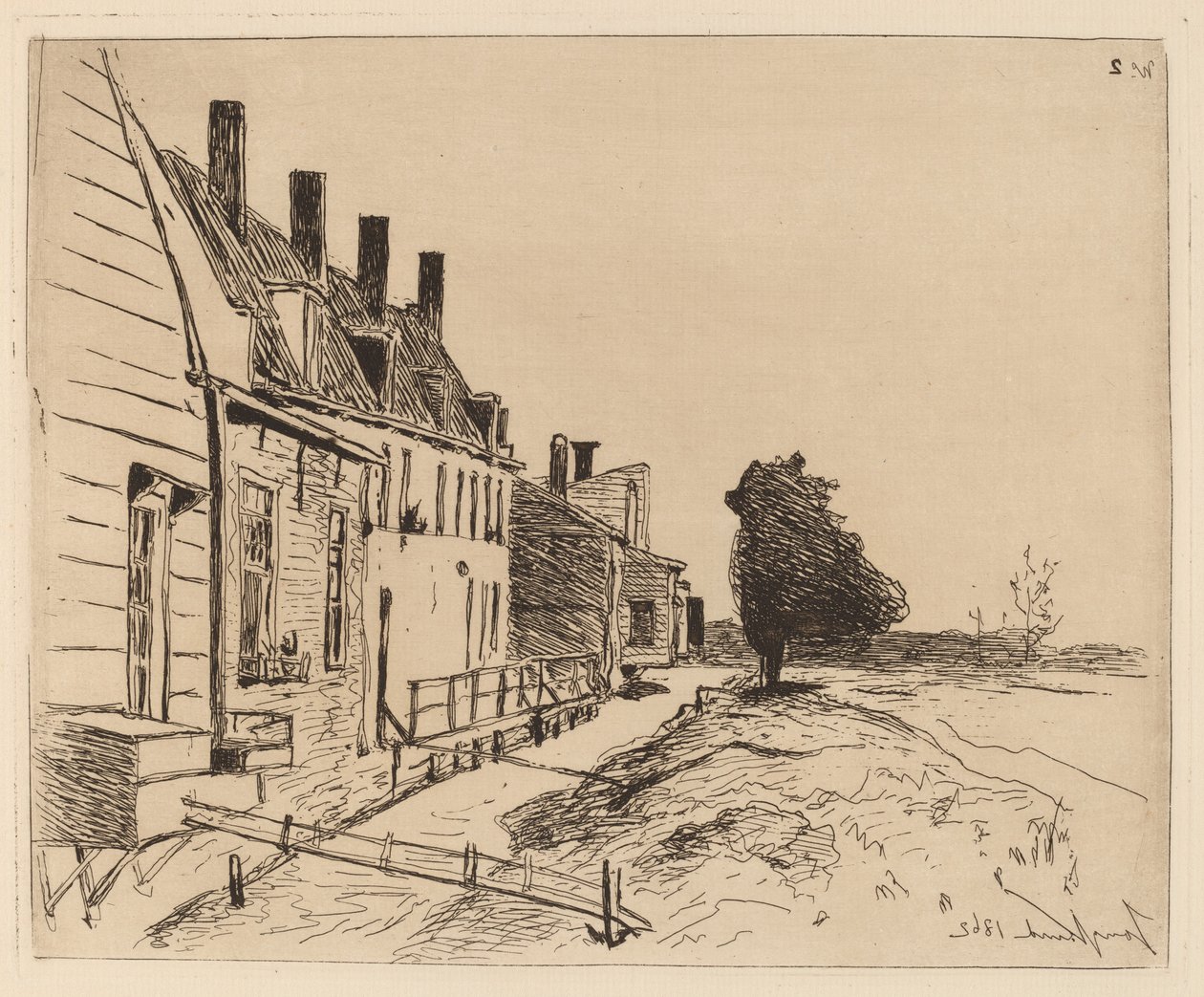 As casas na margem do canal de Johan Barthold Jongkind